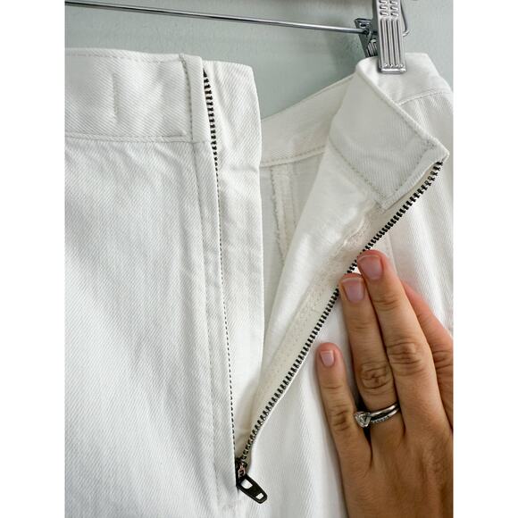 Madewell | NWT Fluted Midi Skirt in Tile White | Sz 26 - Picture 7 of 10